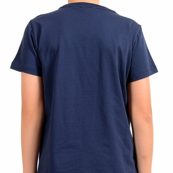 Emporio Armani EA7 Boys Navy Blue Short Sleeve Logo Print Crewneck T-Shirt - Picture 3 of 7